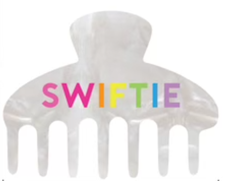 SWIFTIE WHITE MARBLE HAIR CLIP