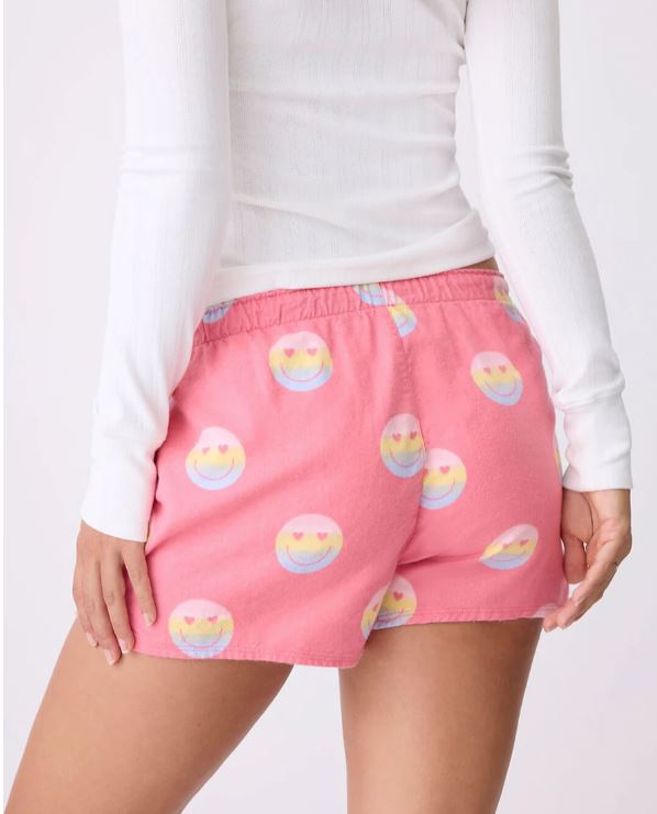 CHOOSE HAPPY HOT PINK SHORTS