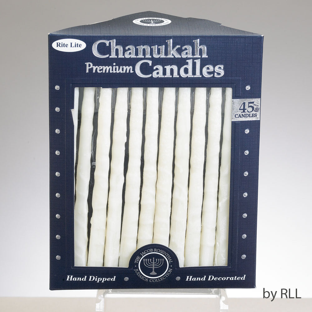 FROSTED WHITE CHANUKAH CANDLES