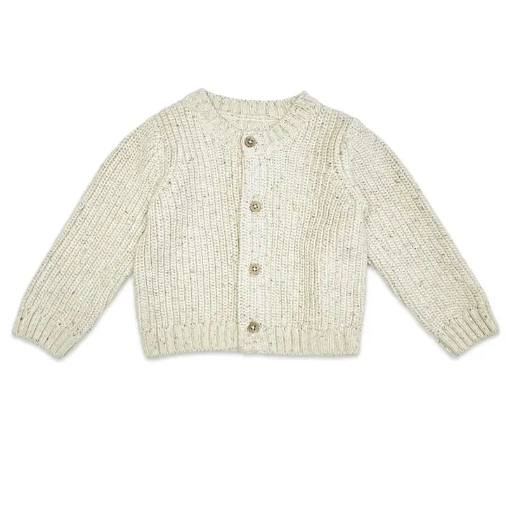 HAPPY CHUNKY KNIT BUTTON SWEATER