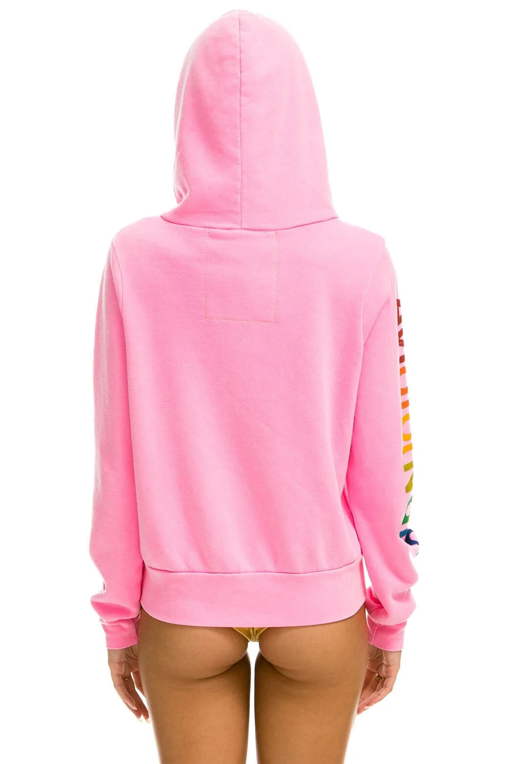 AVIATOR NATION WOMENS LOGO ZIP HOODIE - NEON PINK