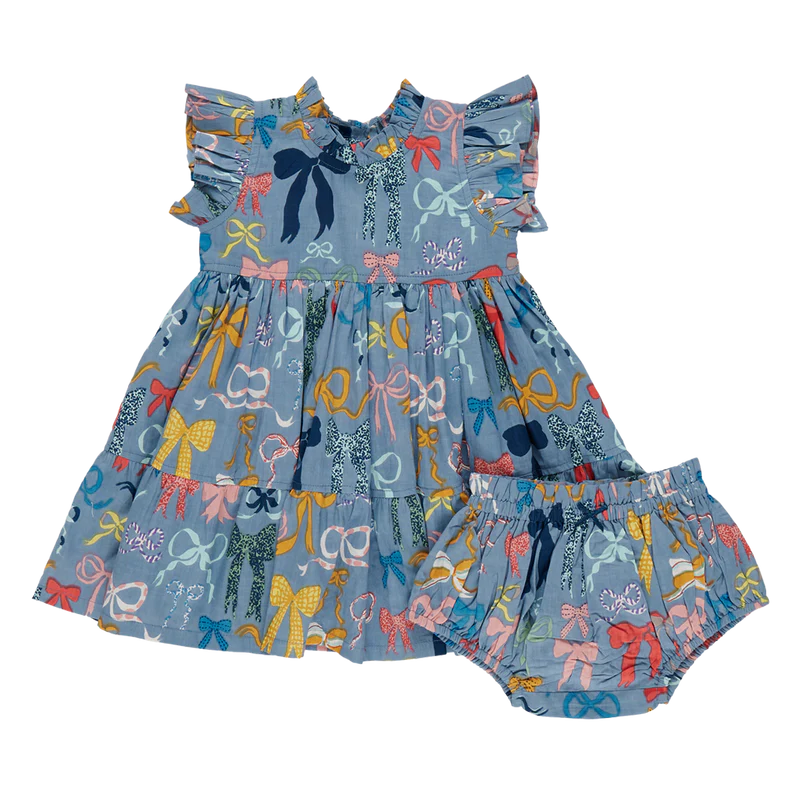 BABY GIRL BOWS ON BOWS DRESS SET