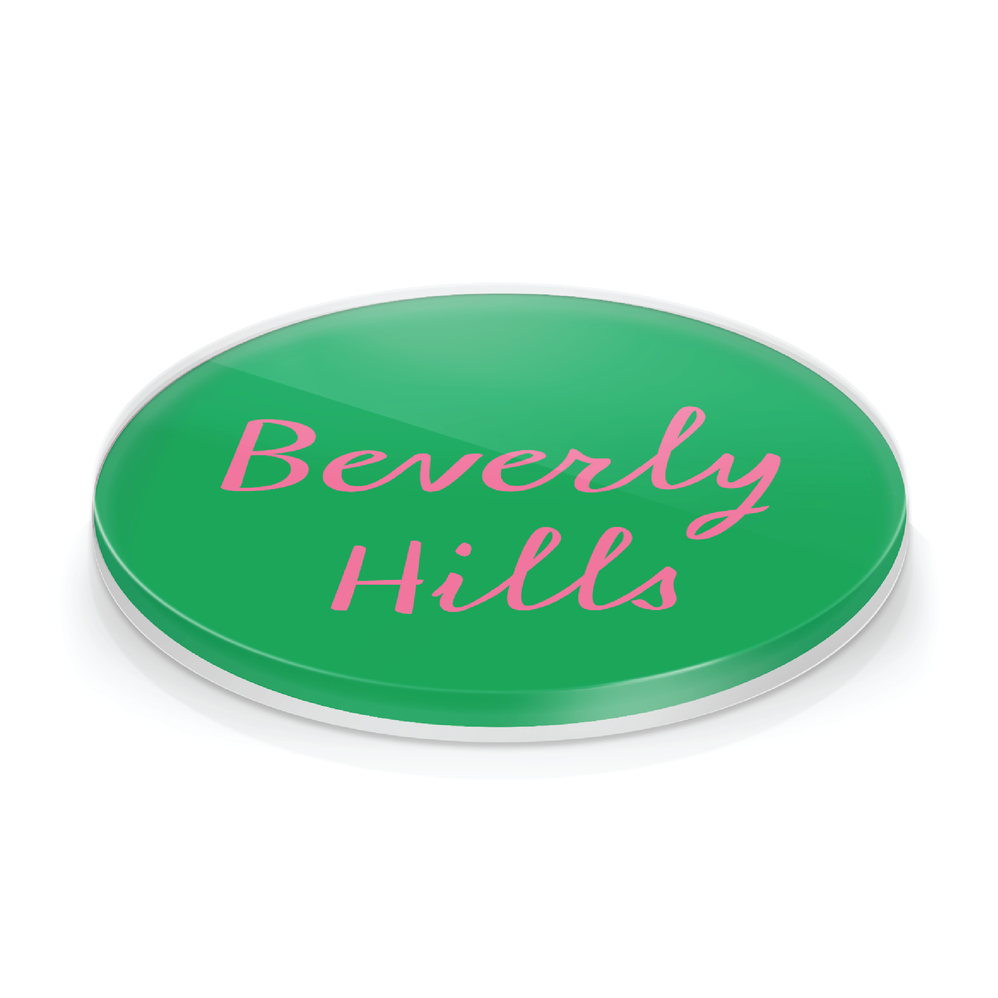 BEVERLY HILLS ACRYLIC GREEN COASTER