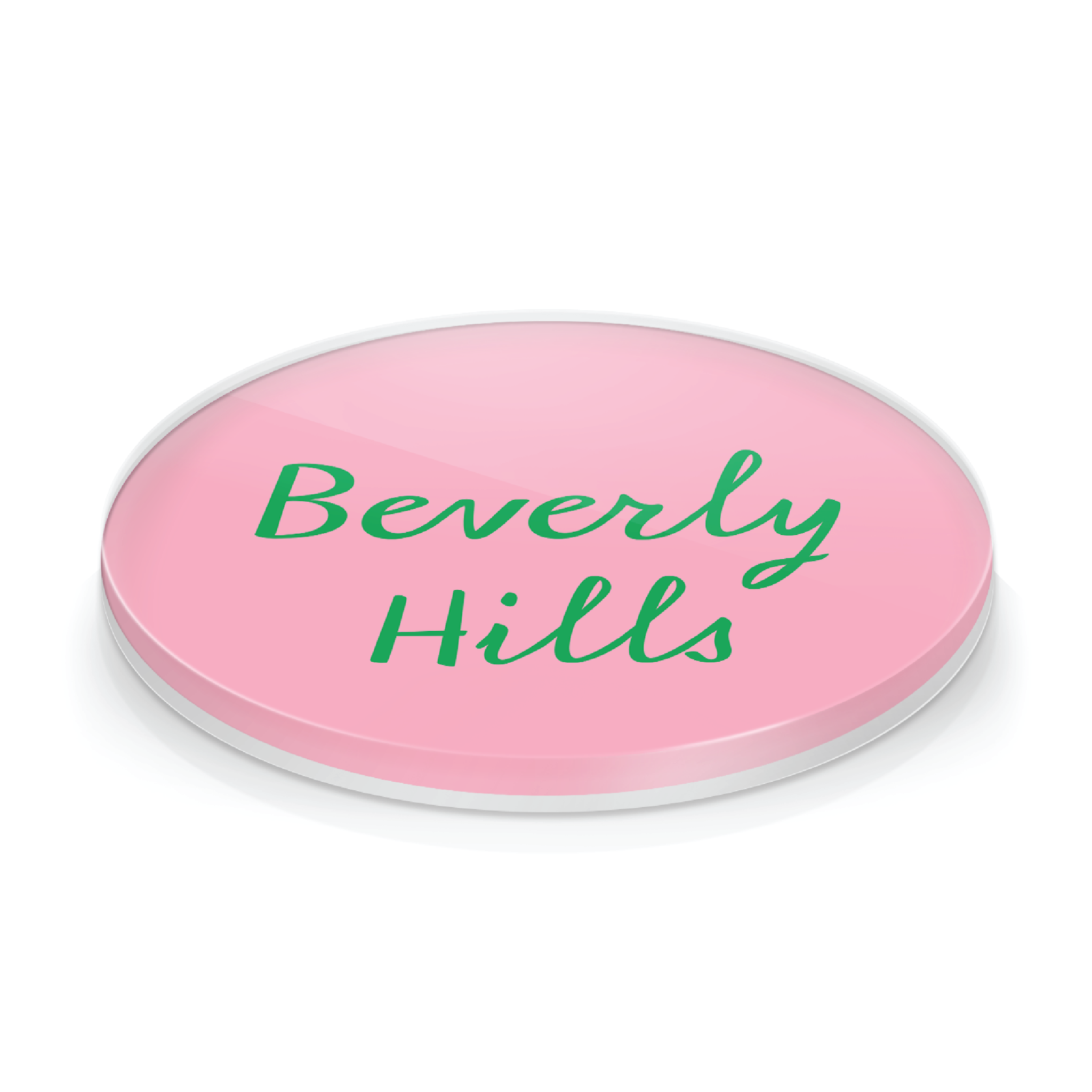 BEVERLY HILLS ACRYLIC PINK COASTER