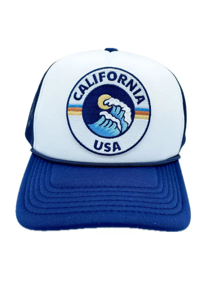 KIDS CALIFORNIA USA BLUE TRUCKER HAT