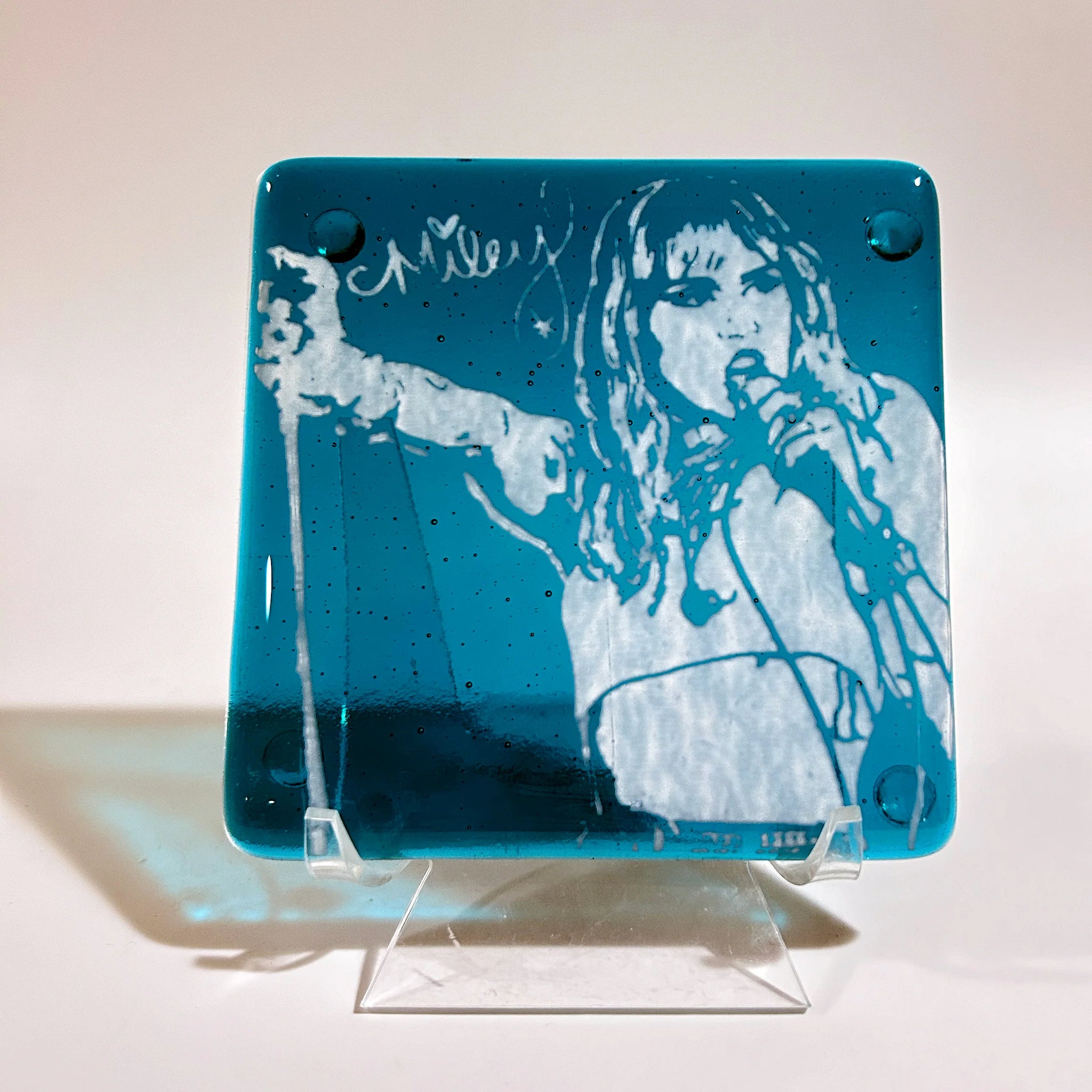 MILEY CYRUS FUSED GLASS COASTER