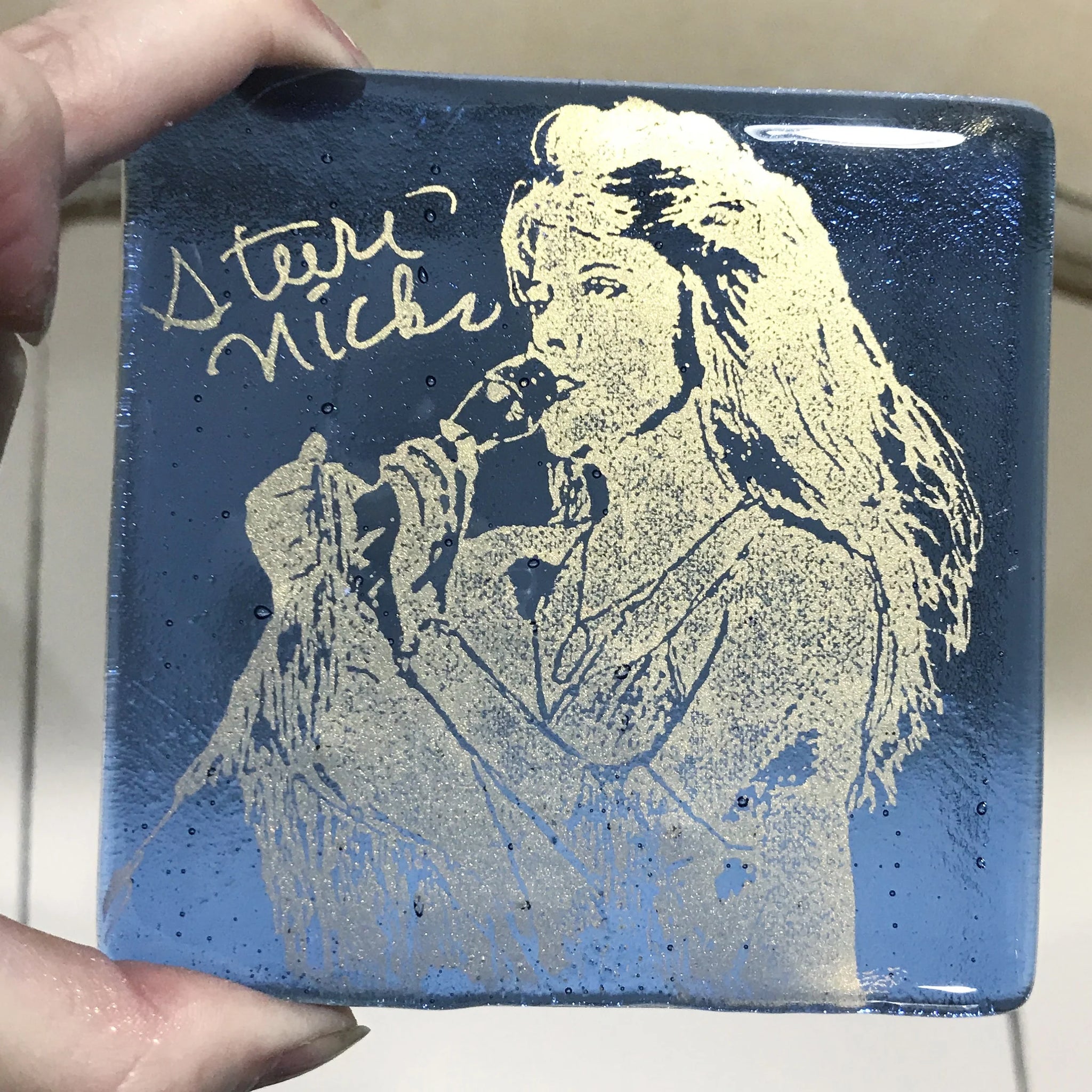 STEVIE NICKS FUSED GLASS COASTER