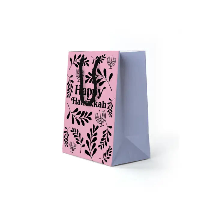 HANNUKAH MENORAH PINK GIFT BAG