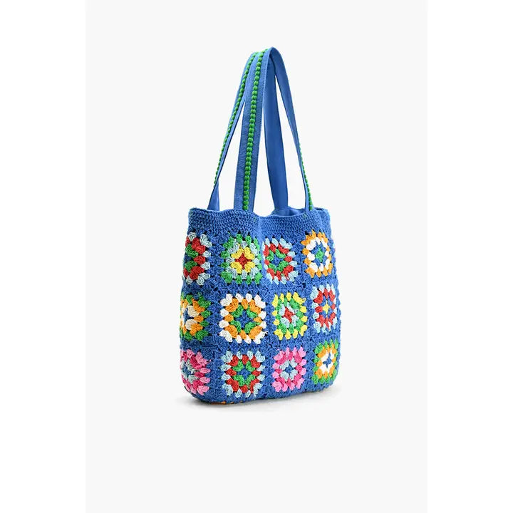 BLUE HANDMADE CROCHET BAG