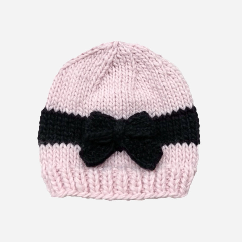 BABY GIRL PINK BOW BEANIE