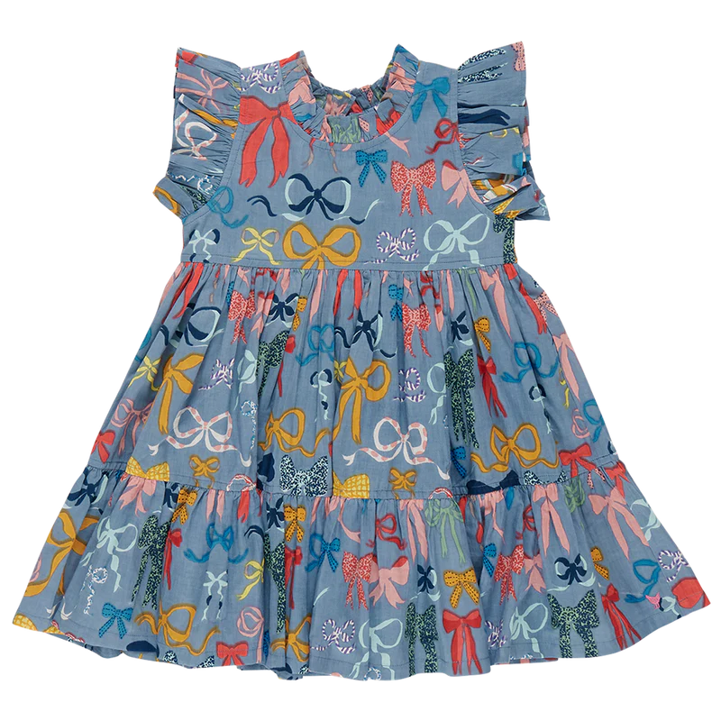 GIRLS BOWS ON BOWS DRESS