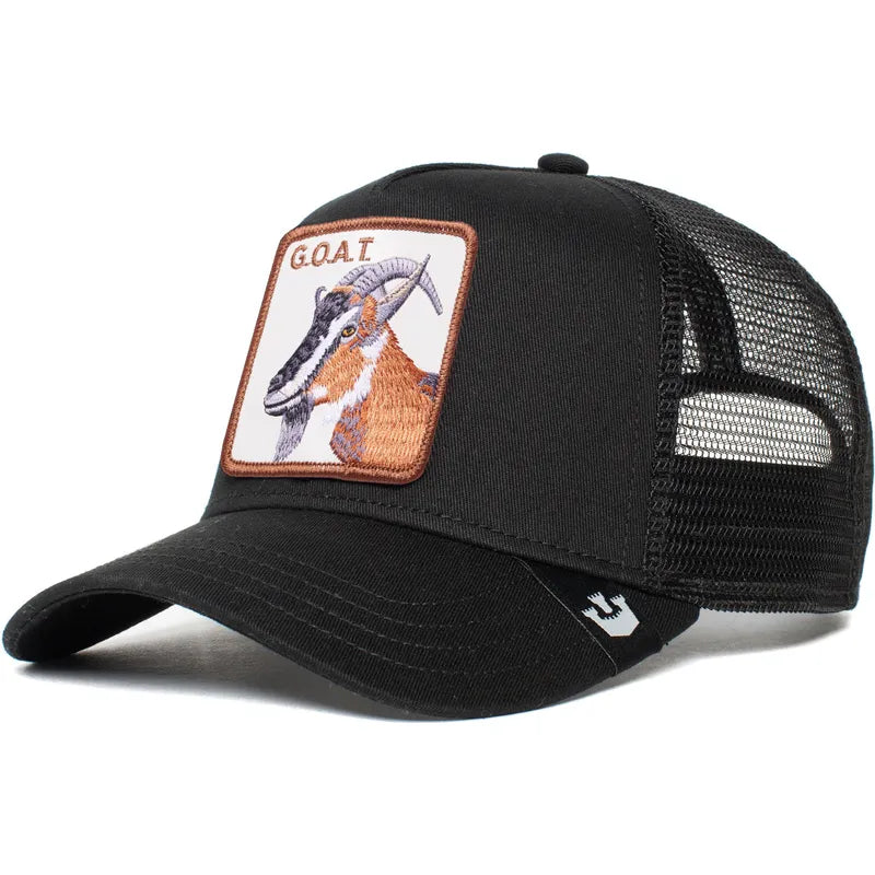 THE GOAT BLACK TRUCKER HAT