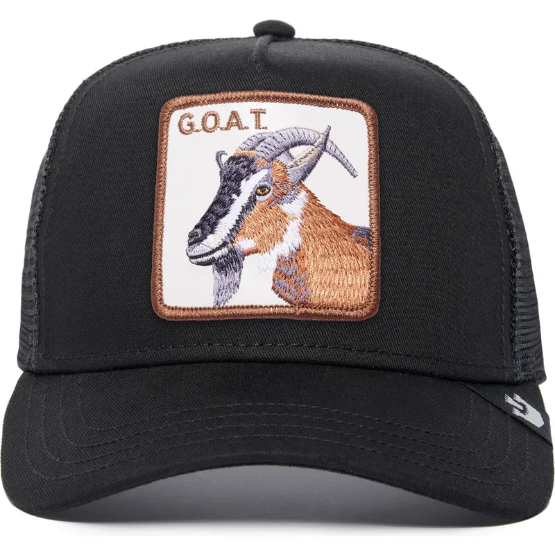 THE GOAT BLACK TRUCKER HAT