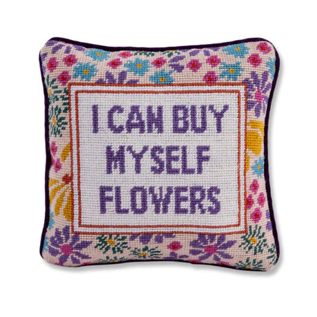 FLOWERS NEEDLEPOINT PILLOW