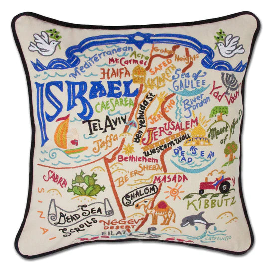 ISRAEL CATSTUDIO EMBROIDERED PILLOW