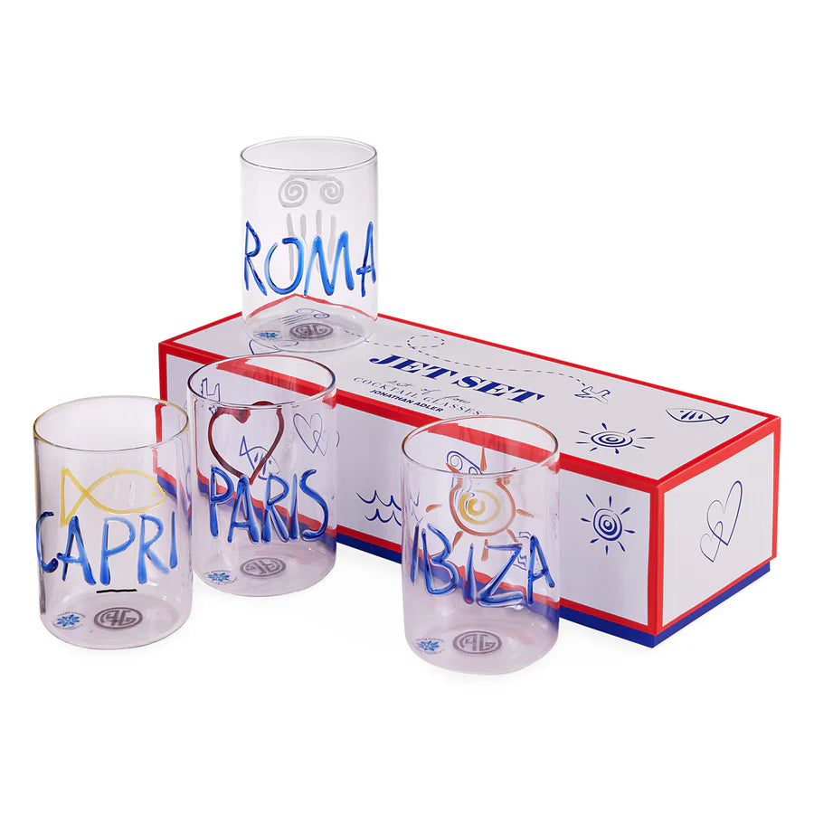 JET SET GLASSWARE - SET OF 4