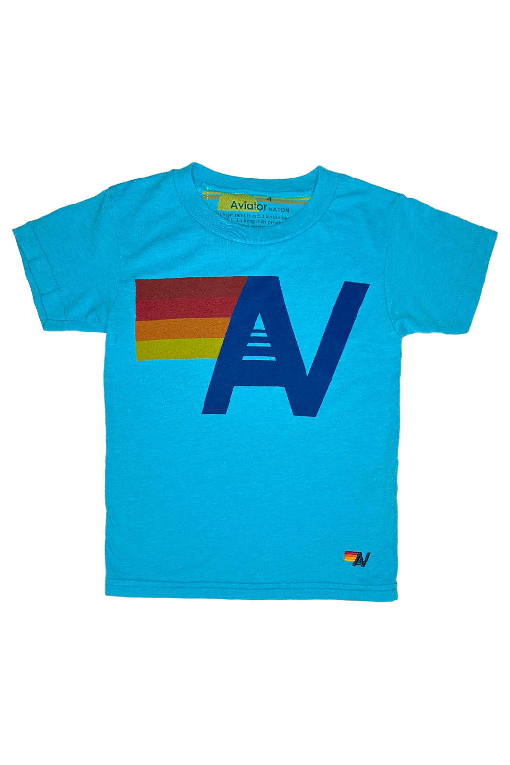 AVIATOR NATION LOGO KIDS TEE - NEON BLUE