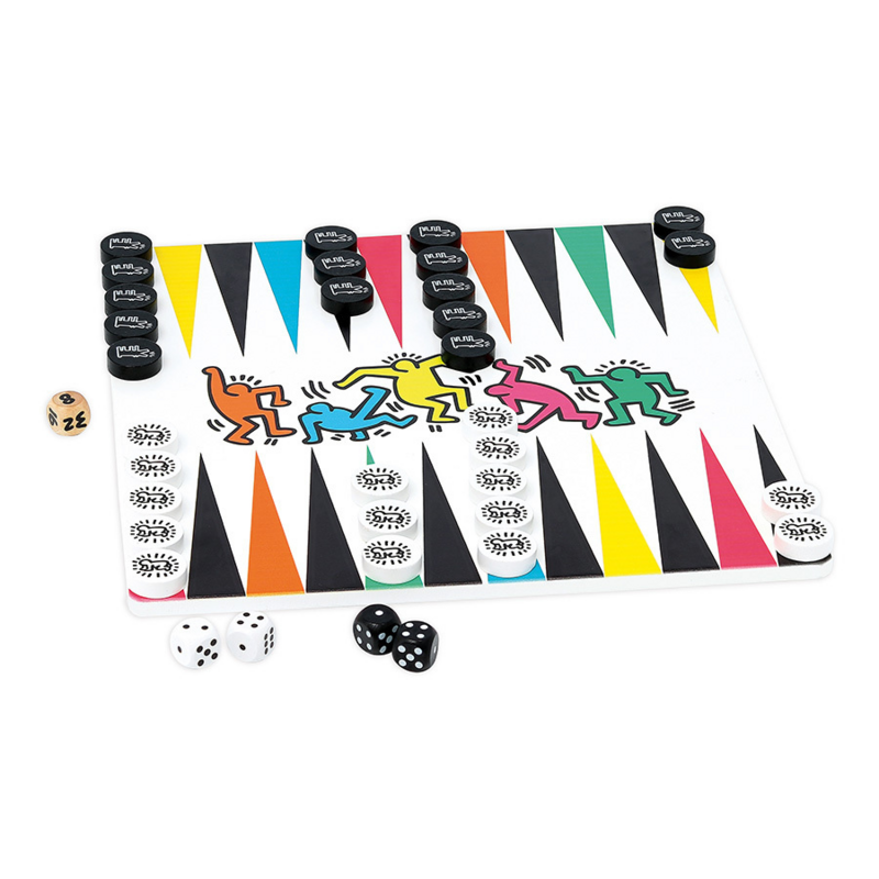 KEITH HARING CHECKERS BACKGAMMON SET