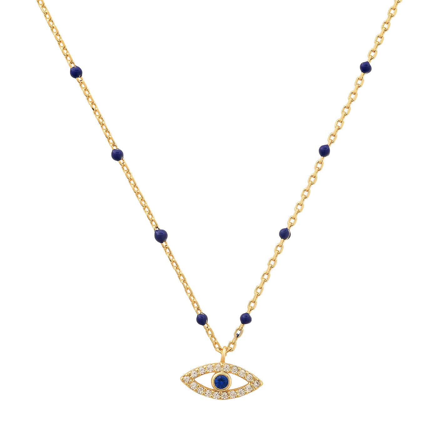 NAVY EVIL EYE PENDANT NECKLACE