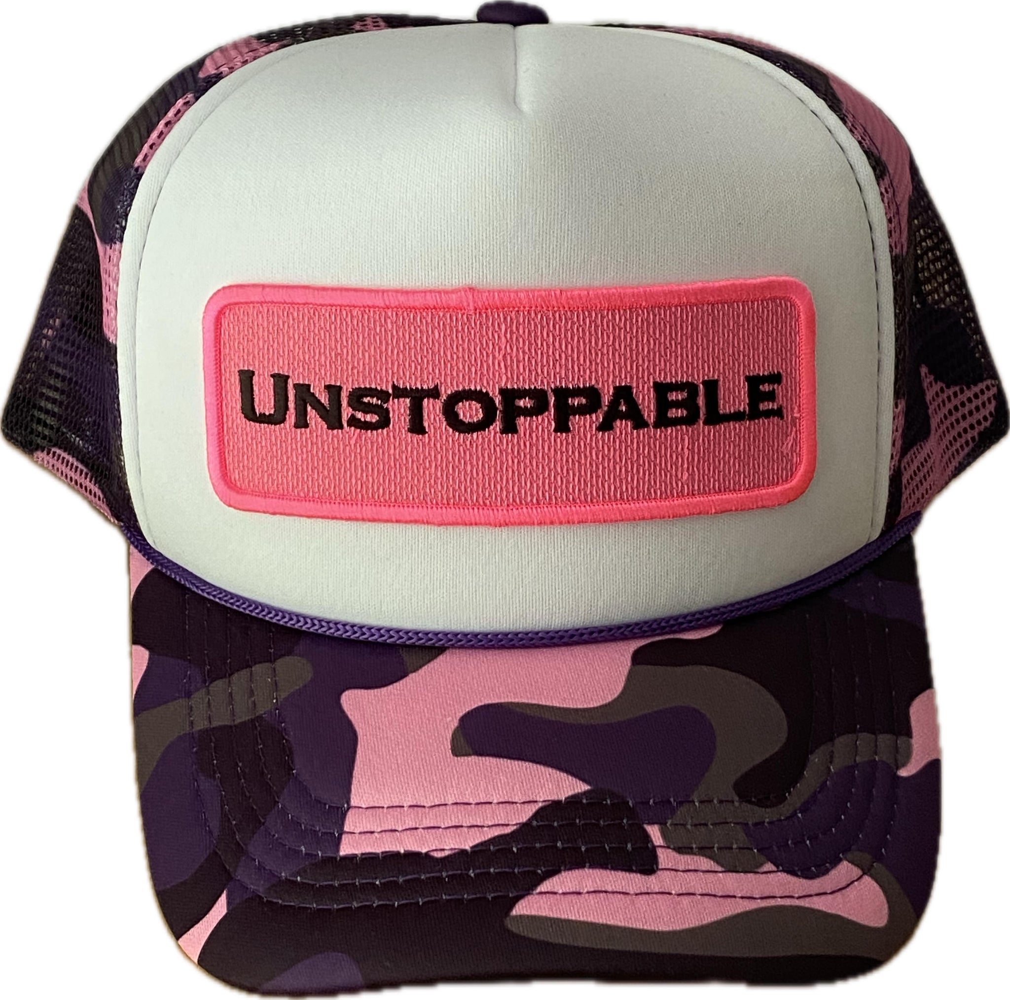 UNSTOPPABLE PURPLE CAMO DREAMS TRUCKER HAT