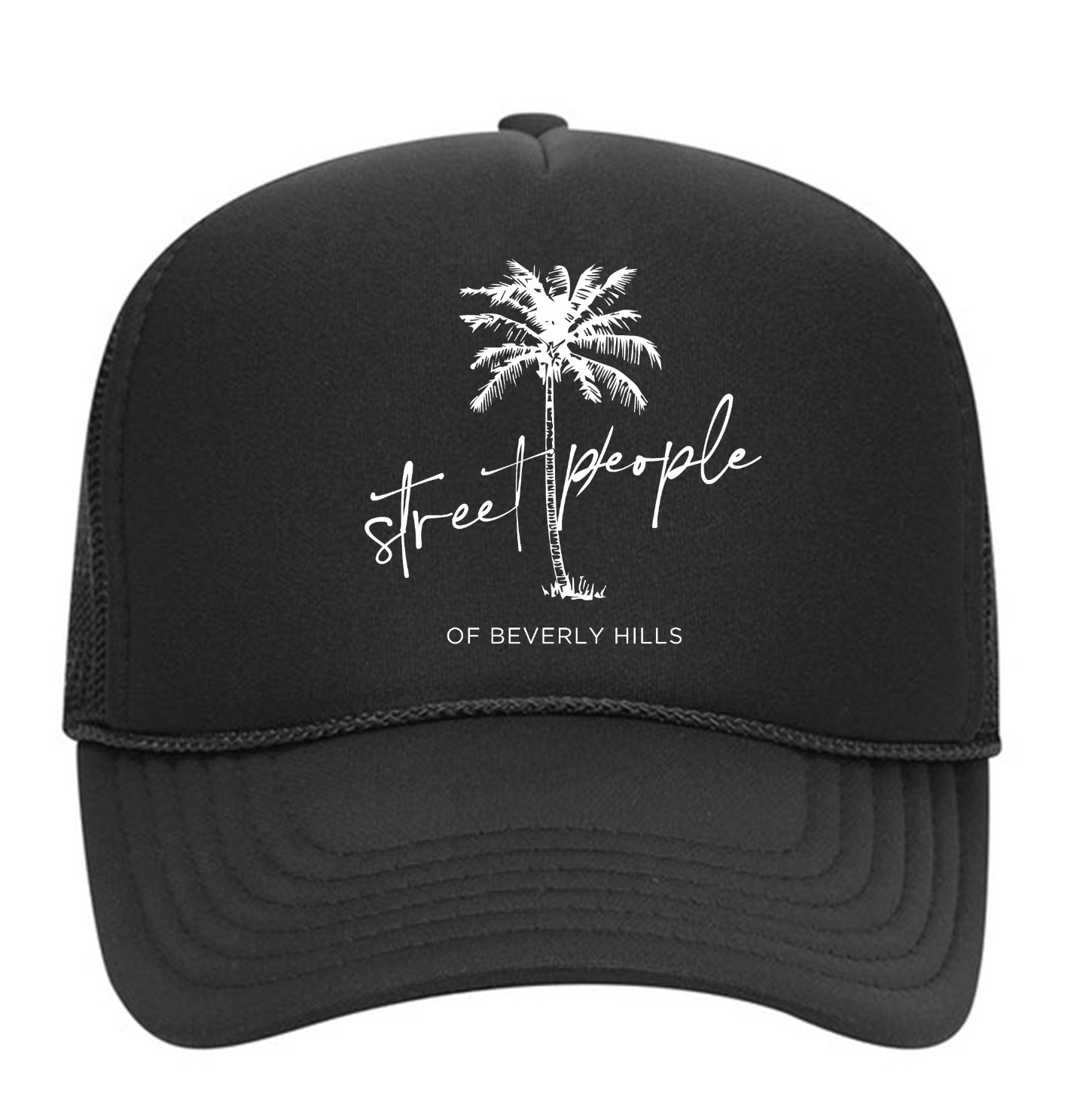 STREET PEOPLE OF BEVERLY HILLS BLACK TRUCKER HAT