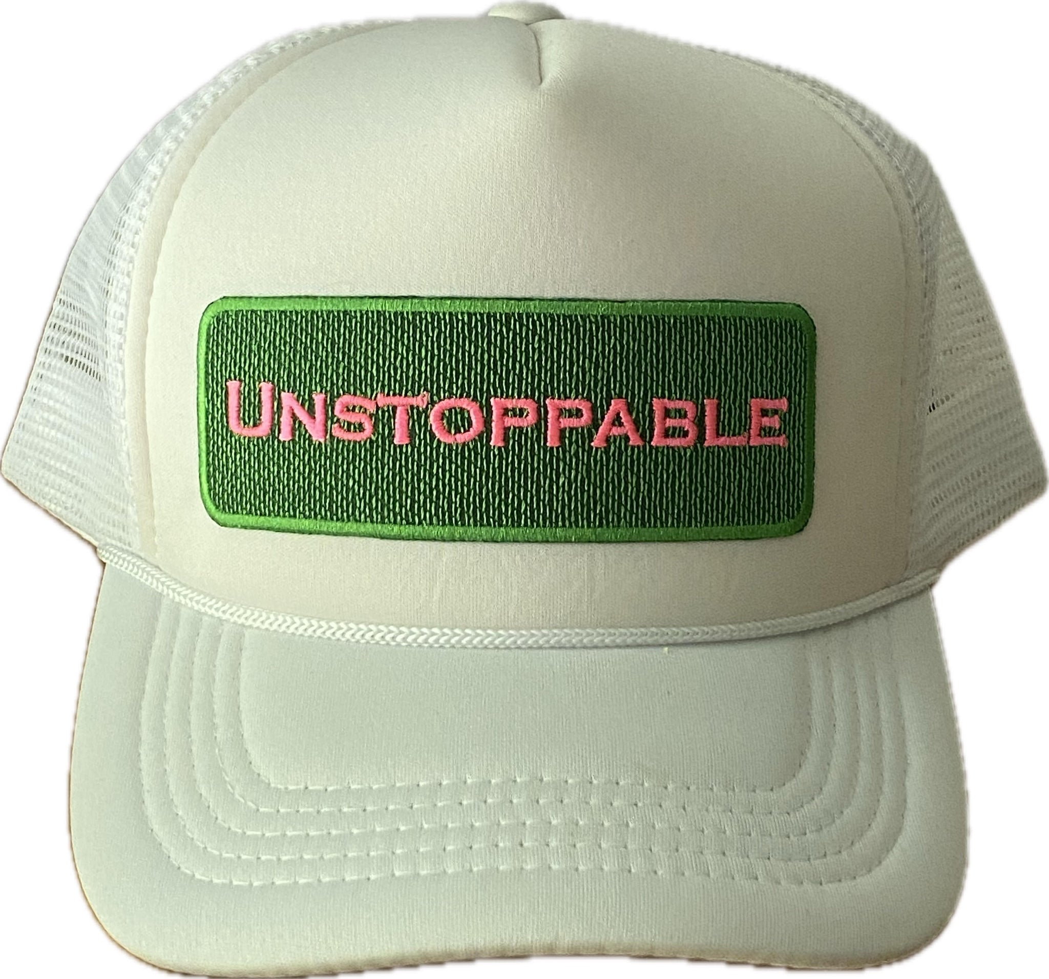 WHITE BEVERLY HILLS UNSTOPPABLE TRUCKER HAT