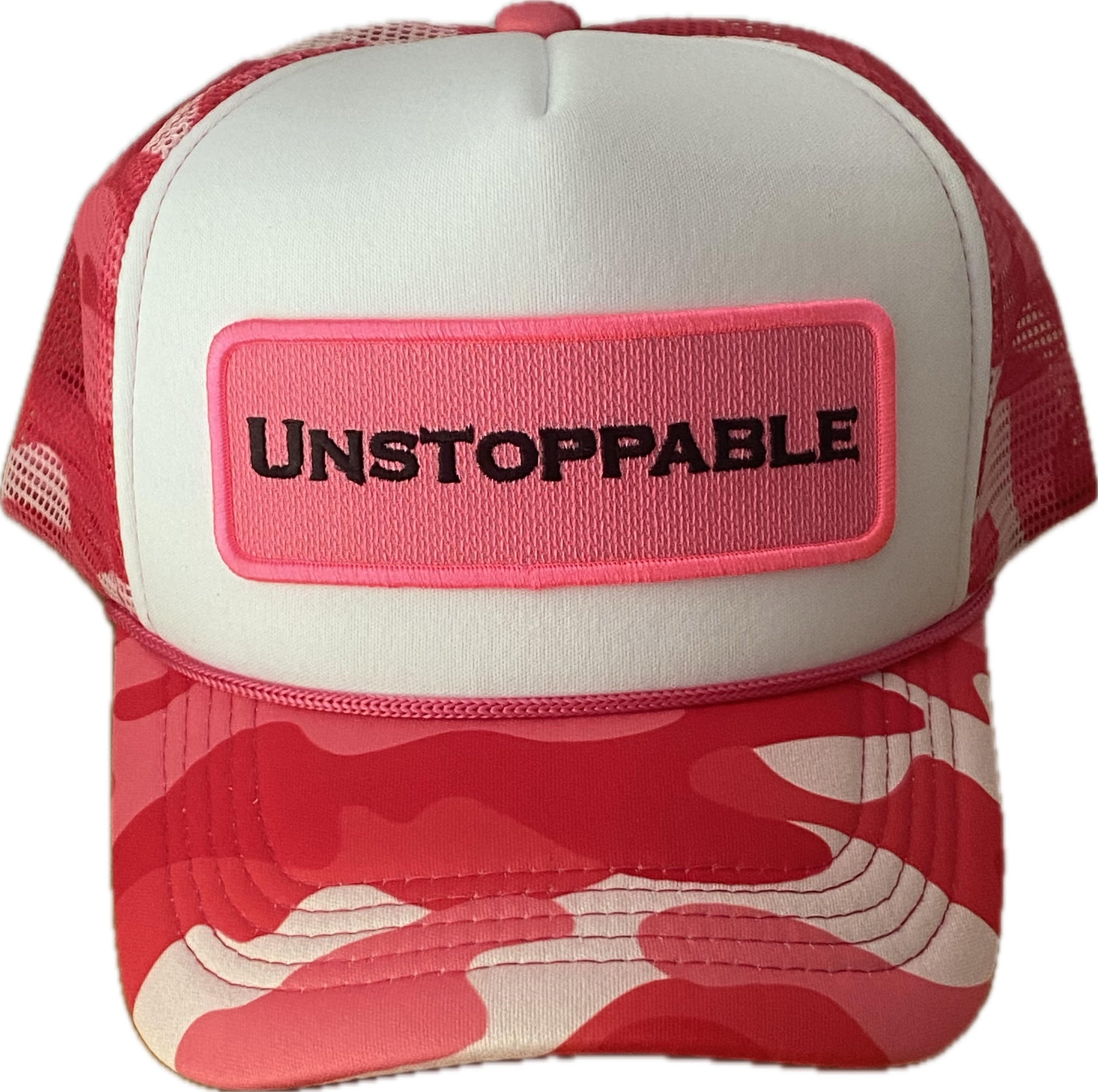 UNSTOPPABLE PINK RED CAMO DREAMS TRUCKER HAT