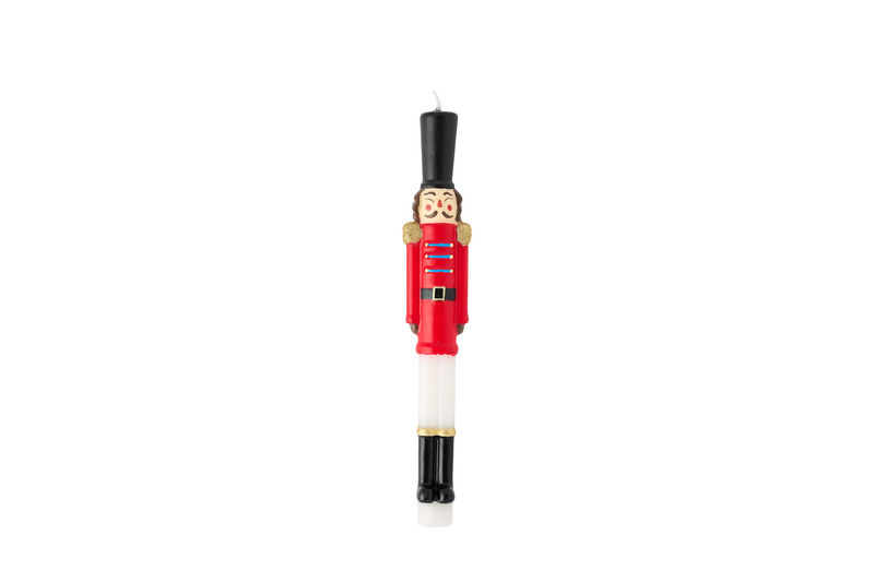 RED NUTCRACKER TAPER CANDLE