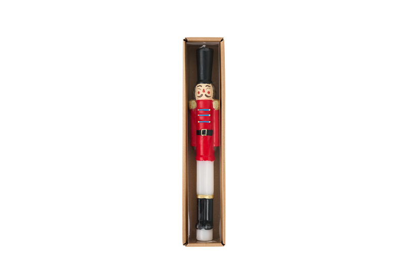 RED NUTCRACKER TAPER CANDLE