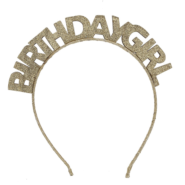 GOLD GLITTER BIRTHDAY GIRL HEADBAND – Kitson LA