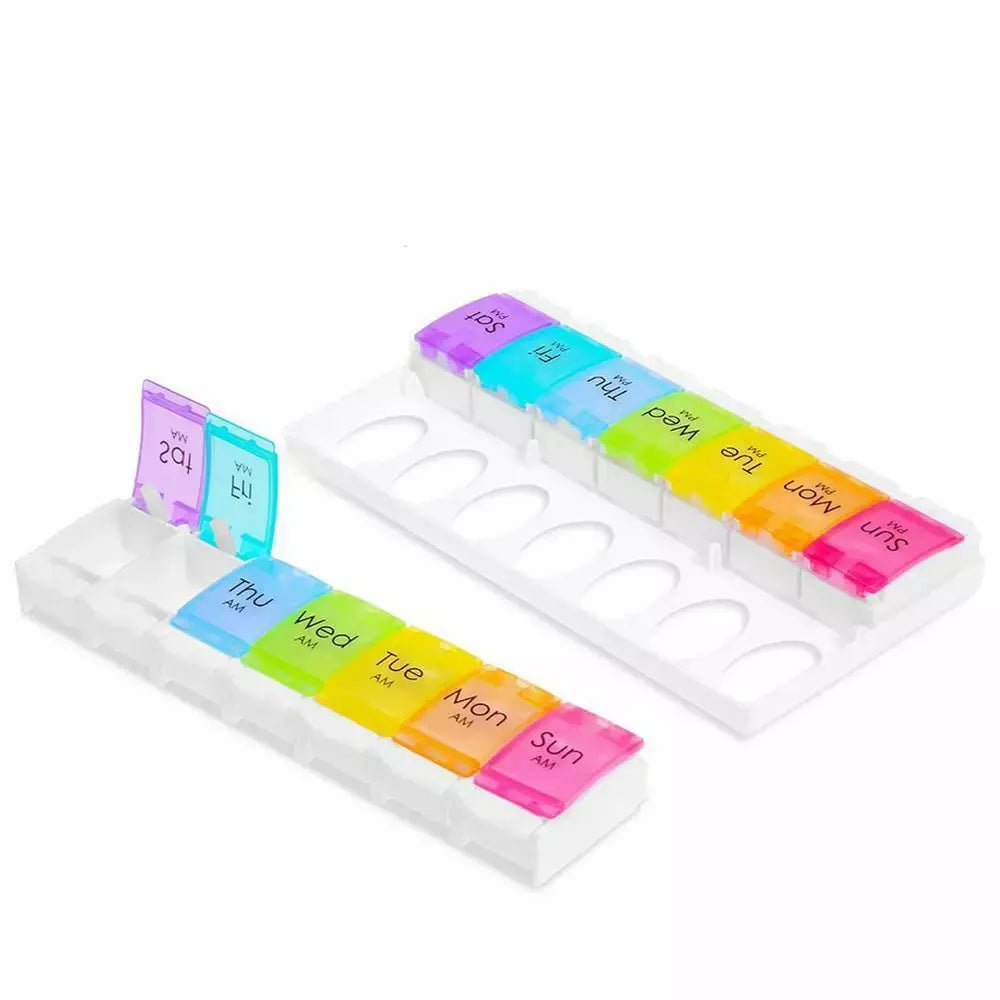 14-SEGMENT BUTTON PLASTIC PILL BOX-MARKEY-Kitson LA