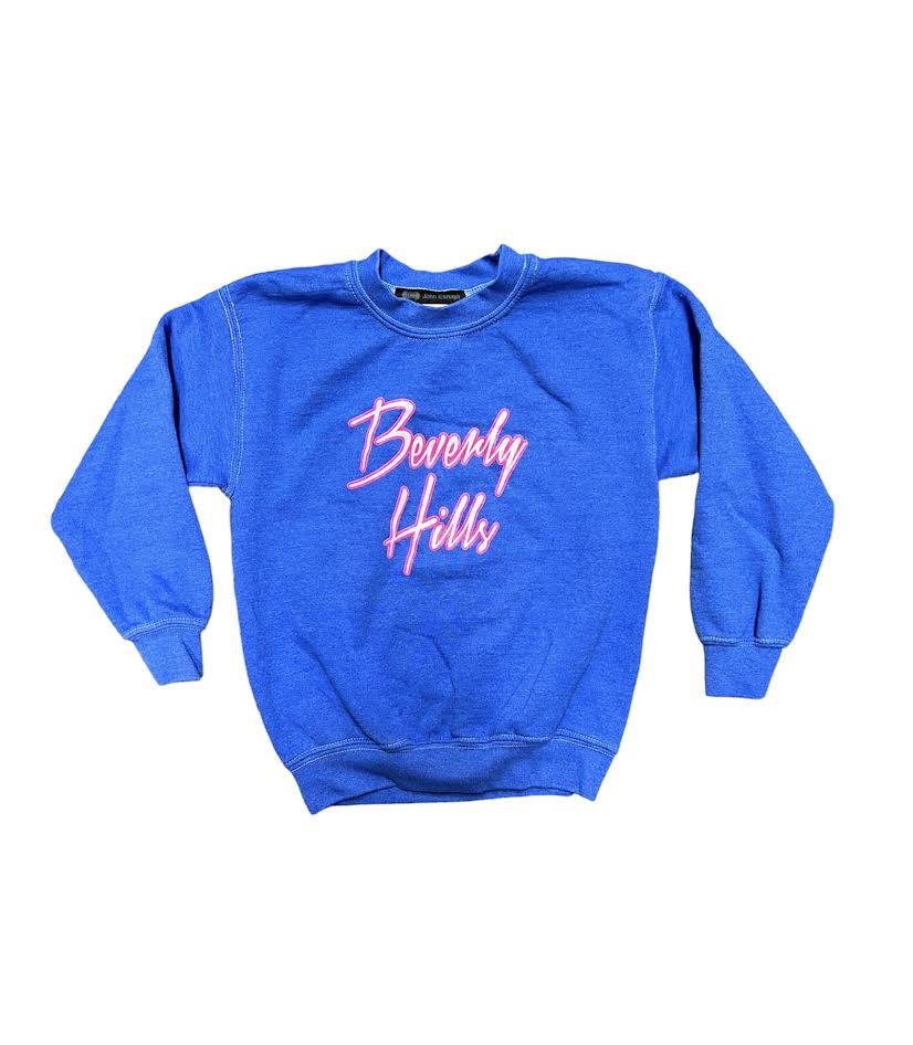 KIDS BLUE 80'S BEVERLY HILLS SWEATSHIRT