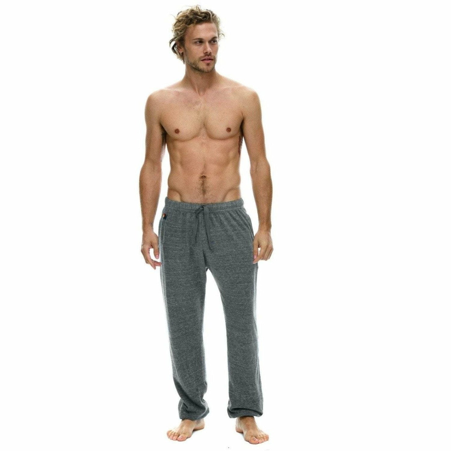 5 STRIPE SWEATPANTS - HEATHER GREY-AVIATOR NATION-Kitson LA