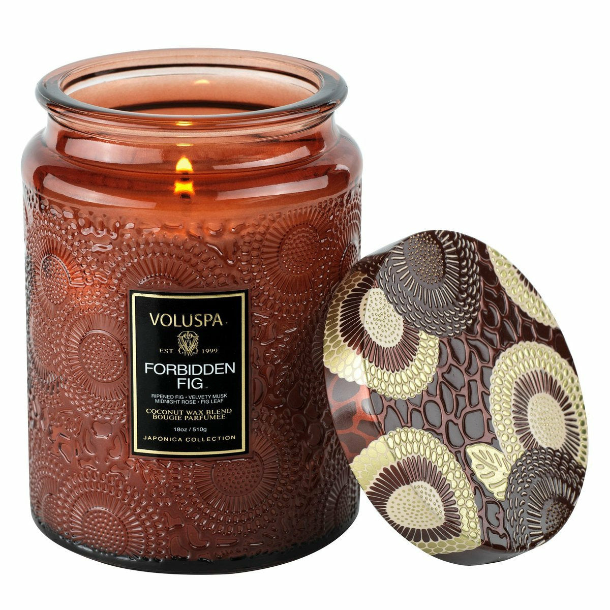 FORBIDDEN FIG LARGE GLASS JAR CANDLE-VOLUSPA-Kitson LA