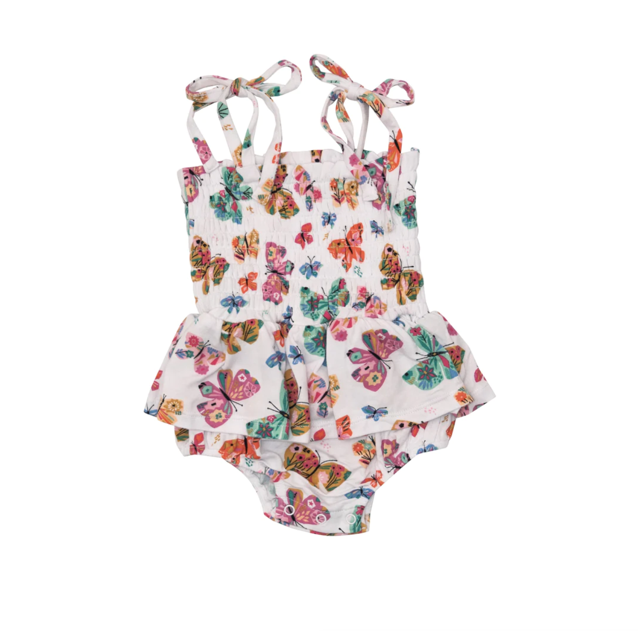 GEO BUTTERLFY SMOCKED BUBBLE W/ SKIRT