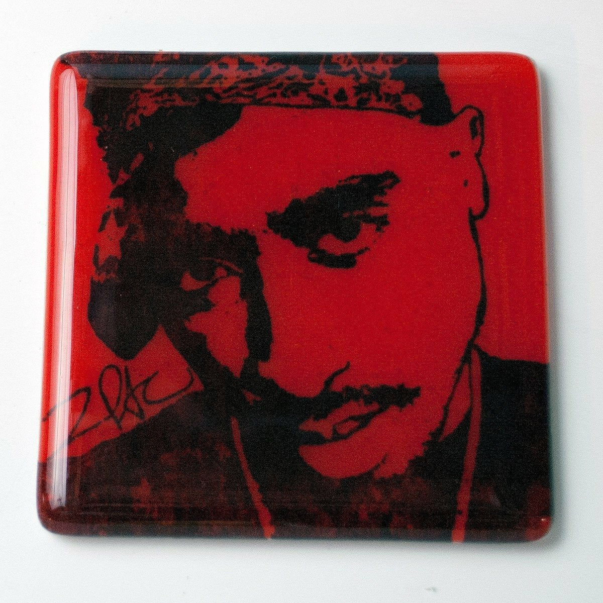 TUPAC SHAKUR FUSED GLASS COASTER-KIKU HANDMADE-Kitson LA